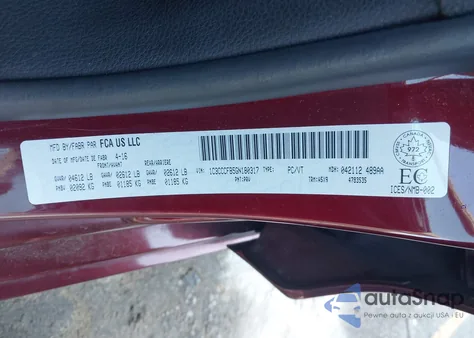 2016 Chrysler 200 Lx из США, поврежденный, VIN 1C3CCCFB5GN180317